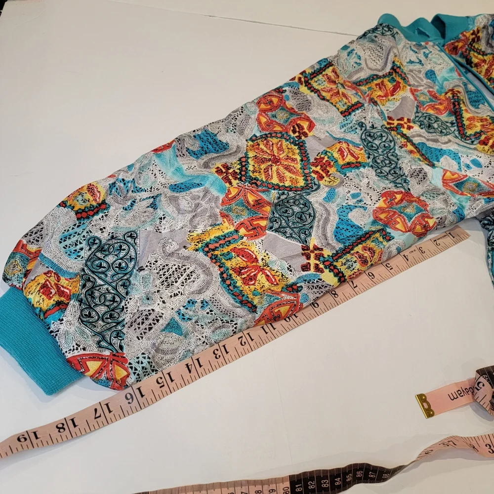 Vintage Casual Isle Dolman Sleeve Full Zip Printed Jacket 90s Y2K Size Medium
